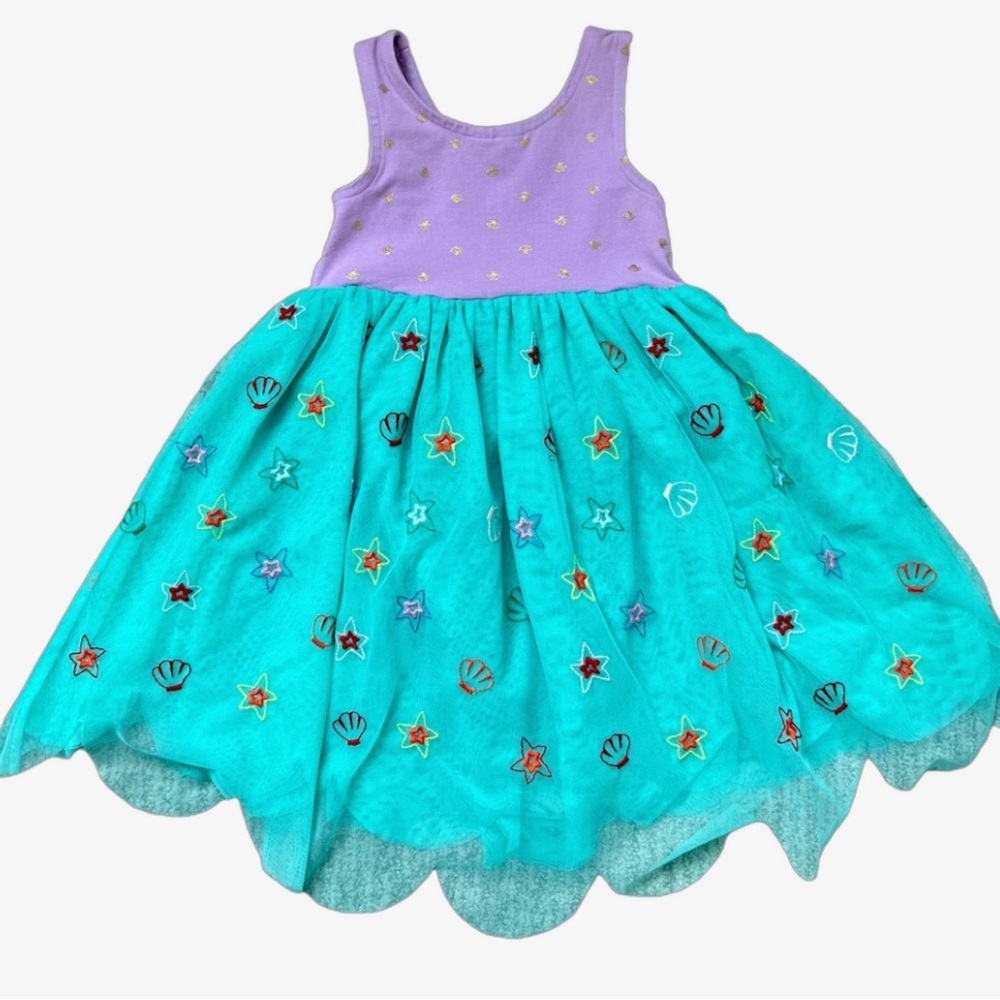 Hanna Andersson Disney Princess Ariel Little Mermaid tulle dress 100/4